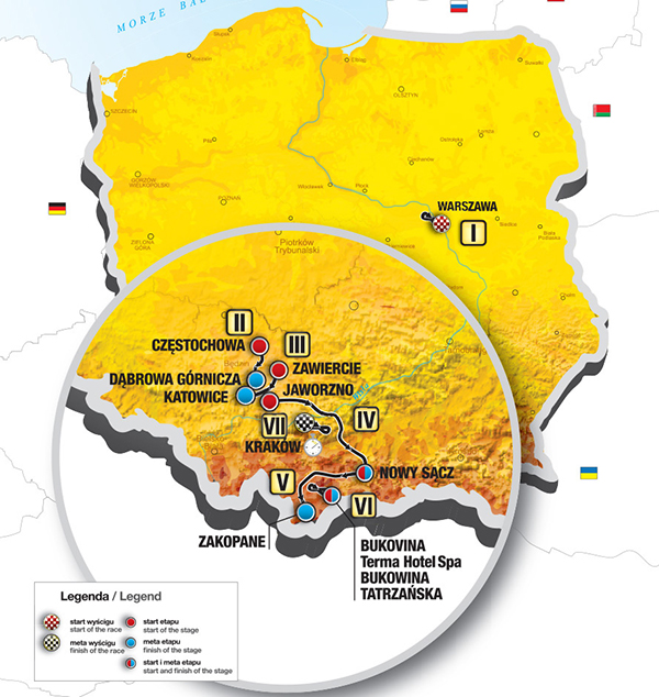 2015 Tour of Poland map